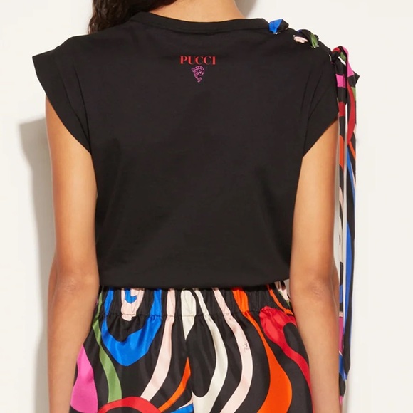NEW PUCCI MARMO-PRINT COTTON T-SHIRT Black - Picture 3 of 14